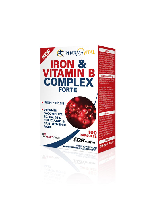Iron & Vitamin B-Complex – 100 Capsules