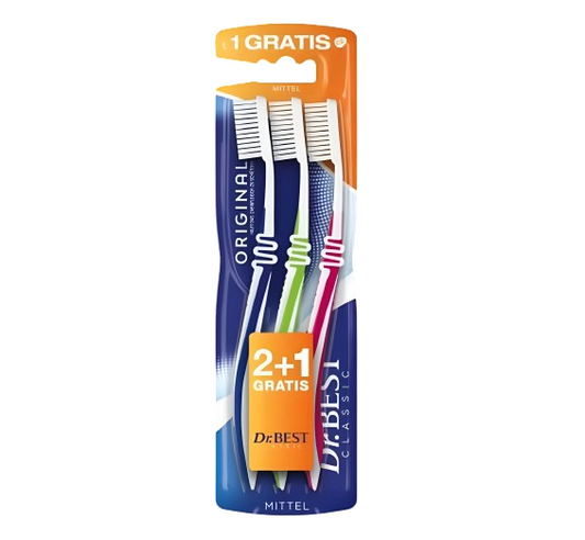 Dr.BEST Classic Toothbrush Original, 2+1 Gratis
